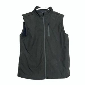Class Club Boys 10 / 12 Black Sleeveless Zip-Up Vest Waterproof Preppy Western